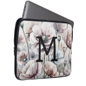 Monogram, blumenzeichnend, rosa pastellfarbene Moh Laptopschutzhülle (Vorne Rechts)