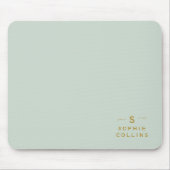 Monogram Blush Acqua Gold Minimalistischer Elegant Mousepad (Vorne)
