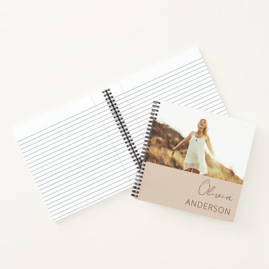 Monogram Blush Boho Moderne Minimalistische Femini Notizblock (Innenseite)