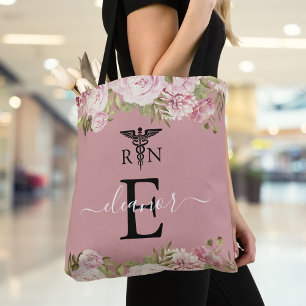 Monogram Blush Floral Registered Nured Abschluss Tasche