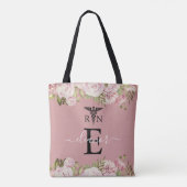 Monogram Blush Floral Registered Nured Abschluss Tasche (Rückseite)