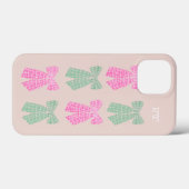 Monogram Blush Gingham Coquette Bow Muster Case-Mate iPhone Hülle (Rückseite (Horizontal))