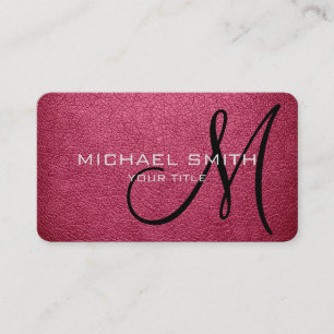 Monogram Blush Leather Look Visitenkarte