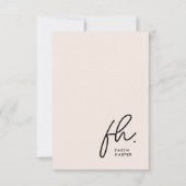 Monogram Blush Modernes Chic Script Gesellschaftsn Mitteilungskarte (Vorderseite)