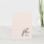 Monogram Blush Modernes Chic Script Sozialer Hinwe Dankeskarte (Vorderseite)