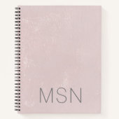 Monogram Blush Pink Abstraktes Notebook Notizblock (Vorderseite)