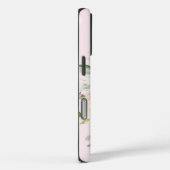 Monogram Blush Pink Aquarell Rose Blume Bloral Case-Mate iPhone Hülle (Rückseite / Rechts)
