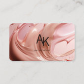 Monogram Blush Pink Beauty Salon QR-Code Visitenkarte (Vorderseite)
