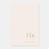 Monogram Blush Pink Einfache Moderne Feminine Mini Post-it Klebezettel (Vorderseite)