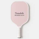 Monogram Blush Pink | Feminine Minimalist Style Pickleball Schläger (Rückseite)