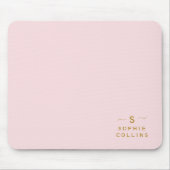 Monogram Blush Pink Gold Minimalistischer Elegante Mousepad (Vorne)