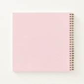 Monogram Blush Pink Gold Minimalistischer Elegante Notizblock (Rückseite)