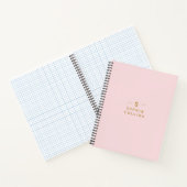 Monogram Blush Pink Gold Minimalistischer Elegante Notizblock (Innenseite)
