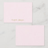 Monogram Blush Pink Gold Modern Minimalistisch Mitteilungskarte (Vorne/Hinten)
