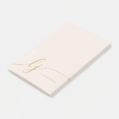 Monogram Blush Pink Gold Moderne Minimine Feminine Post-it Klebezettel (angewinkelt)