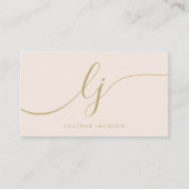 Monogram Blush Pink Gold Modernes Minimalistisches Visitenkarte (Vorderseite)
