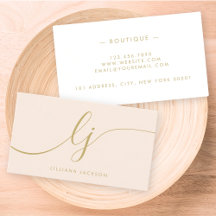 Monogram Blush Pink Gold Modernes Minimalistisches
