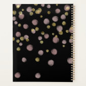 Monogram Blush Pink Gold Overlay auf schwarz Planer (Rückseite)