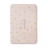 Monogram Blush Pink Lucky Stars Bath Mat Badematte (Vorderseite Vertikal)