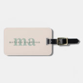 Monogram Blush Pink Minimalistisch Modern Einfache Gepäckanhänger (Vorderseite horizontal)