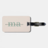 Monogram Blush Pink Minimalistisch Modern Einfache Gepäckanhänger (Rückseite horizontal)
