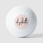 Monogram Blush Pink Minimalistisch Moderne Elegant Golfball (Vorderseite)