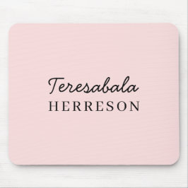 Monogram Blush Pink Modern Minimalist Feminine Sty Mousepad