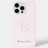 Monogram Blush Pink Moderne Minimalistische Femini Case-Mate iPhone Hülle (Rückseite)
