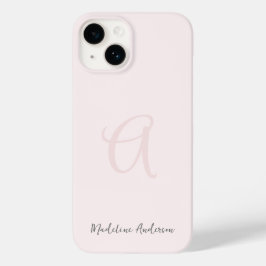 Monogram Blush Pink Moderne Minimalistische Femini Case-Mate iPhone 14 Hülle