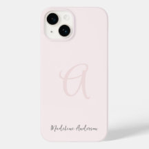 Monogram Blush Pink Moderne Minimalistische Femini
