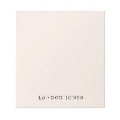 Monogram Blush Pink Moderne Minimalistische Femini Notizblock (Vorderseite)