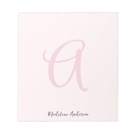 Monogram Blush Pink Moderne Minimalistische Femini Notizblock