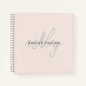 Monogram Blush Pink Moderne Minimalistische Femini Notizblock (Vorderseite)