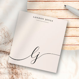 Monogram Blush Pink Moderne Minimalistische Femini Notizblock