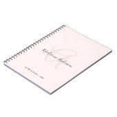 Monogram Blush Pink Moderne Minimalistische Femini Notizblock (Linke Seite)