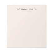 Monogram Blush Pink Moderne Minimalistische Femini Notizblock (Vorderseite)