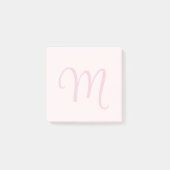 Monogram Blush Pink Moderne Minimalistische Femini Post-it Klebezettel (Vorderseite)