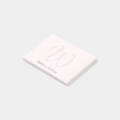Monogram Blush Pink Moderne Minimalistische Femini Post-it Klebezettel (angewinkelt)