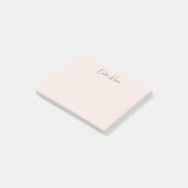 Monogram Blush Pink Moderne Minimalistische Femini Post-it Klebezettel (angewinkelt)
