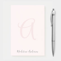 Monogram Blush Pink Moderne Minimalistische Femini