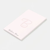 Monogram Blush Pink Moderne Minimalistische Femini Post-it Klebezettel (angewinkelt)