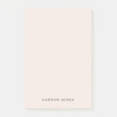 Monogram Blush Pink Moderne Minimalistische Femini Post-it Klebezettel (Vorderseite)