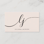 Monogram Blush Pink Moderne Minimalistische Femini Visitenkarte (Vorderseite)