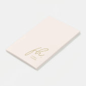Monogram Blush Pink Modernes Script Feminine Minim Post-it Klebezettel (angewinkelt)