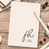 Monogram Blush Pink Modernes Script Feminine Minim Post-it Klebezettel