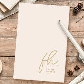 Monogram Blush Pink Modernes Script Feminine Minim Post-it Klebezettel