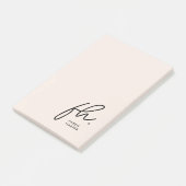 Monogram Blush Pink Modernes Script Feminine Minim Post-it Klebezettel (angewinkelt)