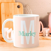 Monogram Blush Pink Niedlich fett Stilvoll Trendy Kaffeetasse