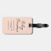 Monogram Blush Pink Niedlich Girly Chic Retro Stil Gepäckanhänger (Rückseite horizontal)