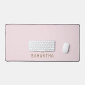 Monogram Blush Pink Personalisiert Name Geschenkid Schreibtischunterlage (Tastatur & Maus)